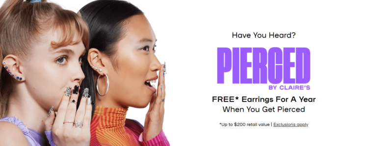 Claire's - FREE* Earrings For A Year